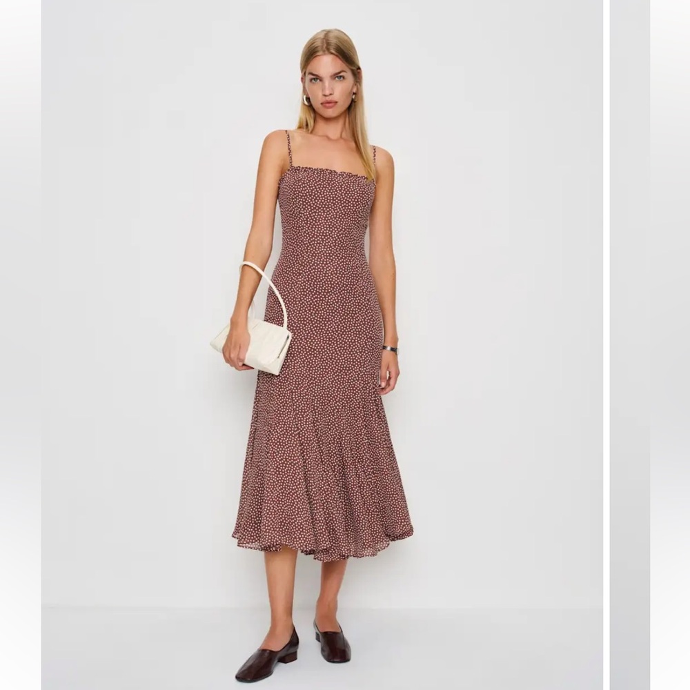 Reformation Lilibet Dress Brown - Size 8